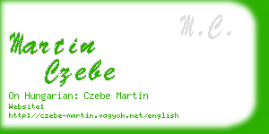 martin czebe business card